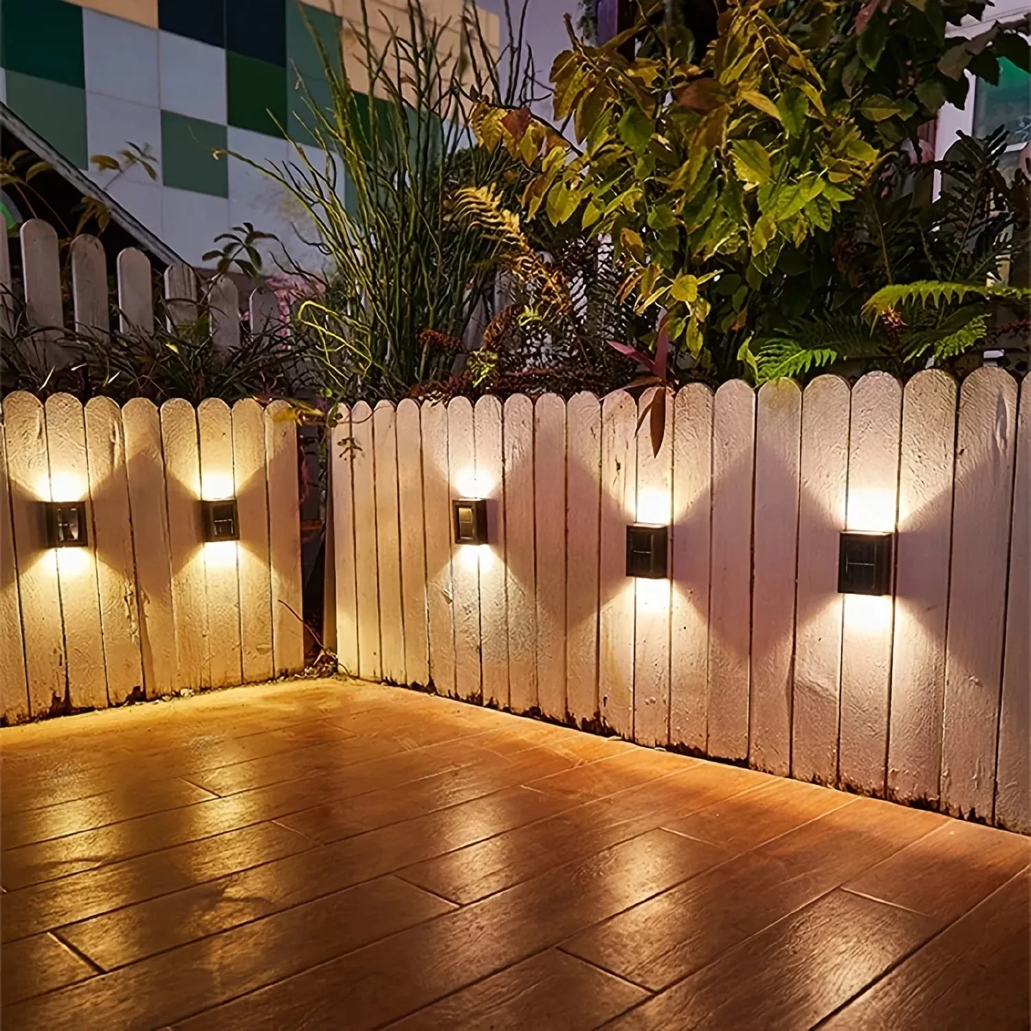 1-12pc Outdoor Solar Up Down Lights Waterproof Modern Nordic Outside Exterior Sunlight Sensor Lamp Fixture Wall Mount For Garden