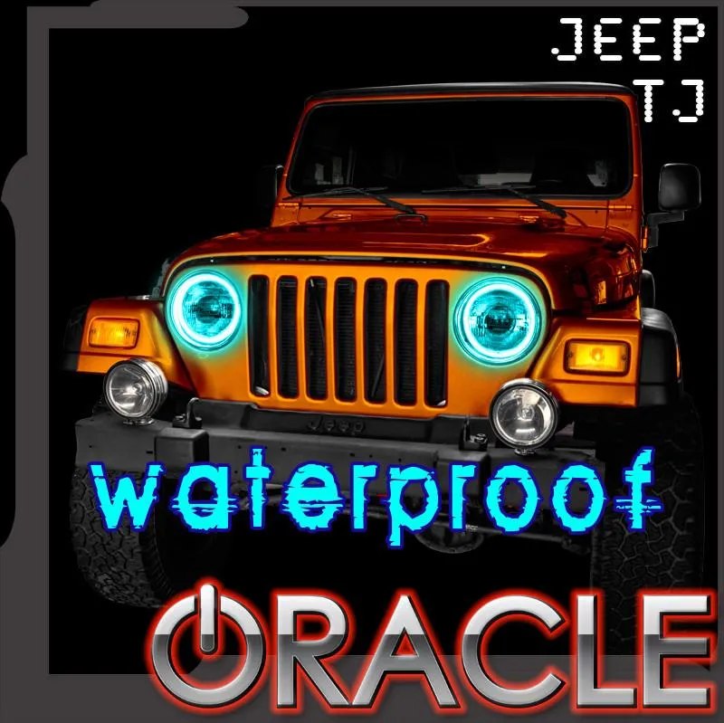 1997-2006 Jeep Wrangler TJ ORACLE LED Headlight Halo Kit- Waterproof Surface Mount