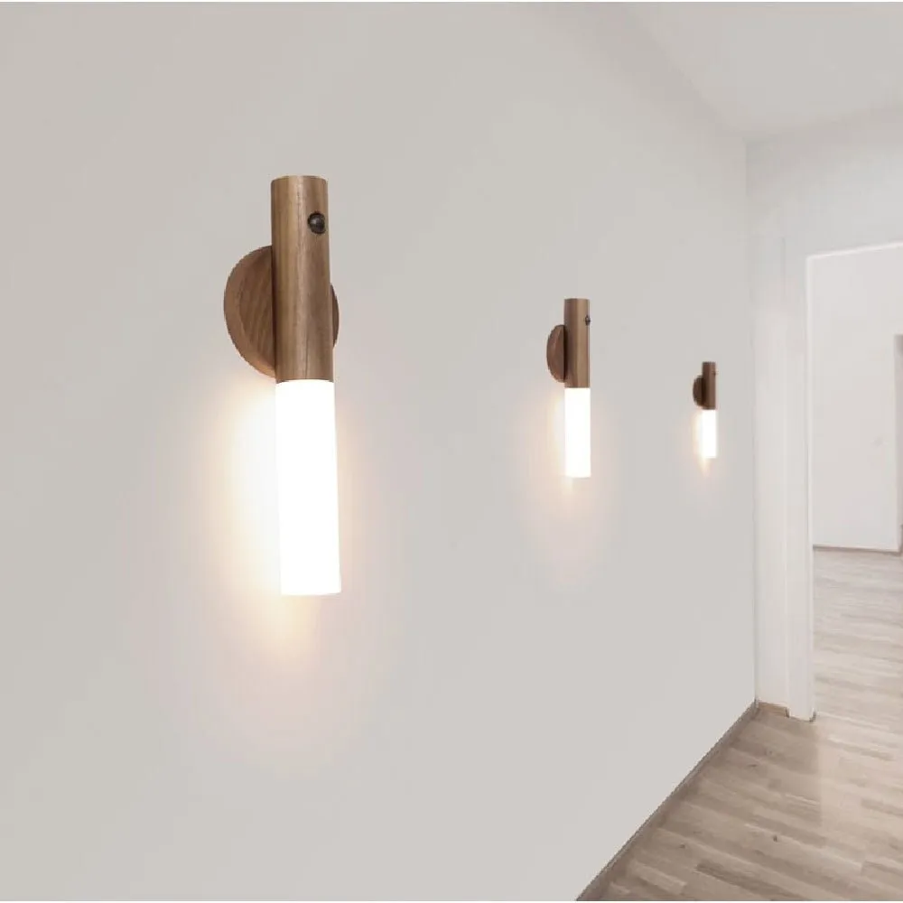 1Pc LED USB Wireless Wood Stick Night Light Motion Sensor