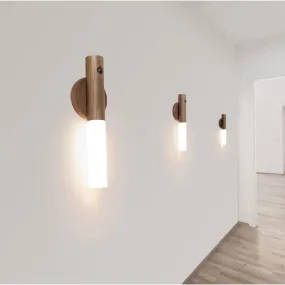 1Pc LED USB Wireless Wood Stick Night Light Motion Sensor