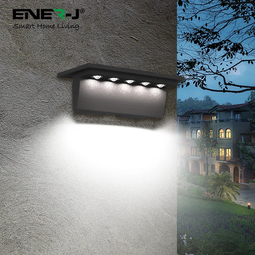 2 Pc Pack Solar Powered Deck / Fence Light with 5 LEDs, 2 Colour Switchable - 3000K & 6000K