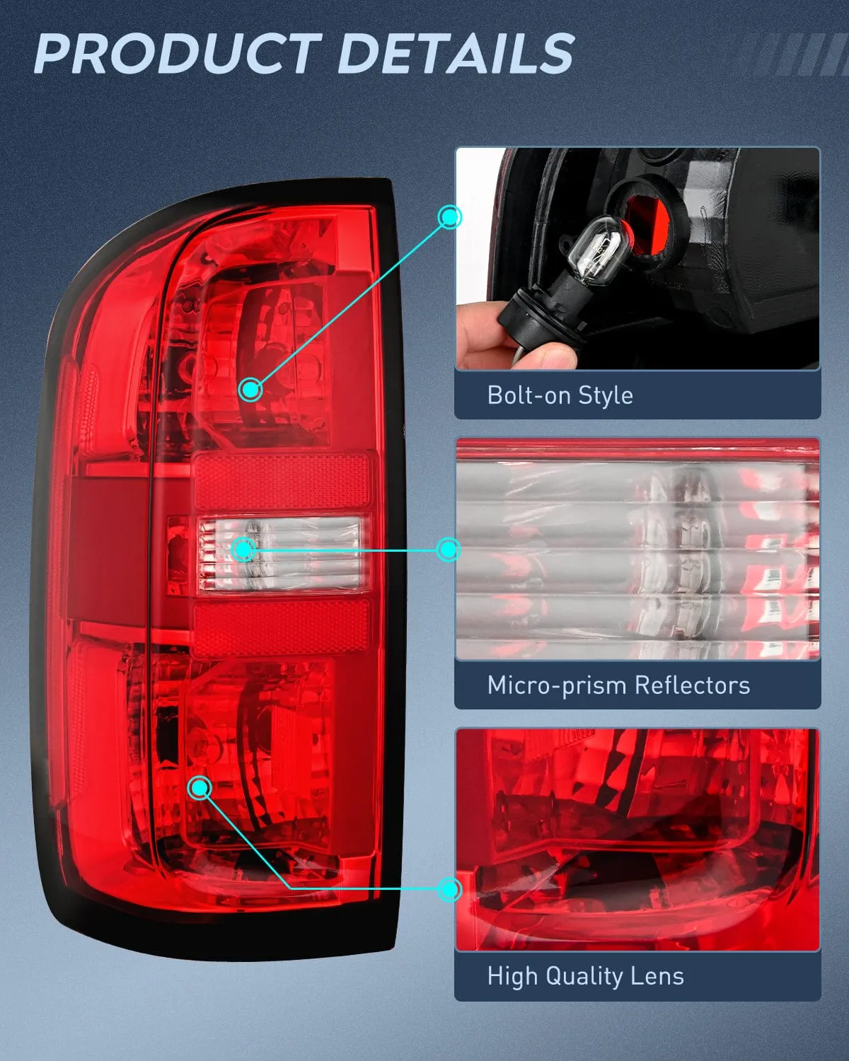 2015-2022 Chevy Colorado Rear Lamp Replacement Taillight Assembly OE Style Driver Side w/Bulbs
