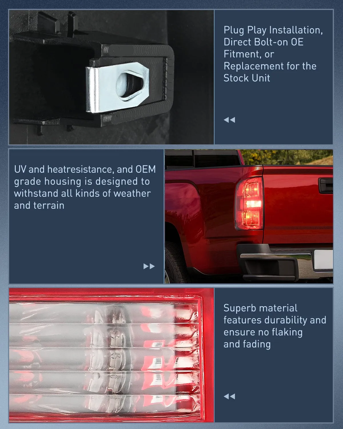 2015-2022 Chevy Colorado Rear Lamp Replacement Taillight Assembly OE Style Driver Side w/Bulbs