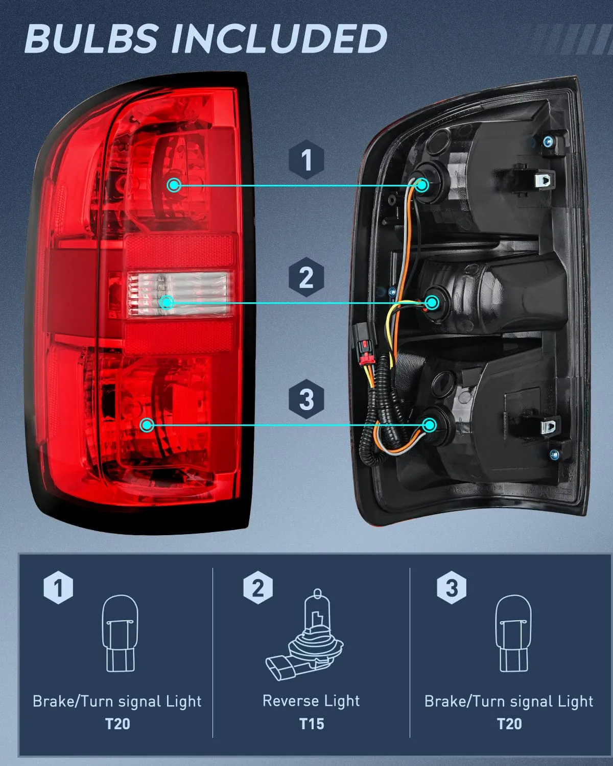 2015-2022 Chevy Colorado Rear Lamp Replacement Taillight Assembly OE Style Driver Side w/Bulbs