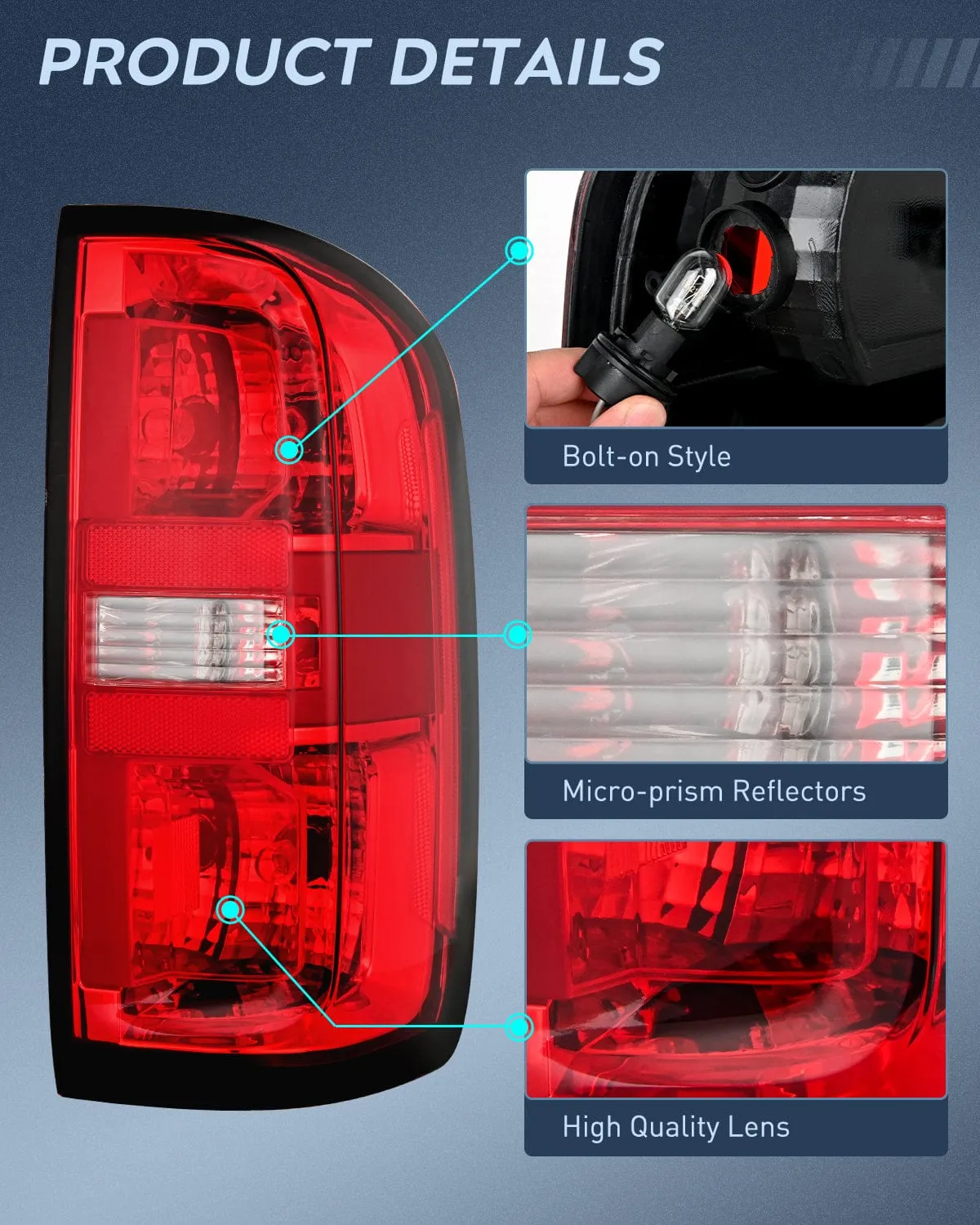 2015-2022 Chevy Colorado Rear Lamp Replacement Taillight Assembly OE Style Passenger Side w/Bulbs