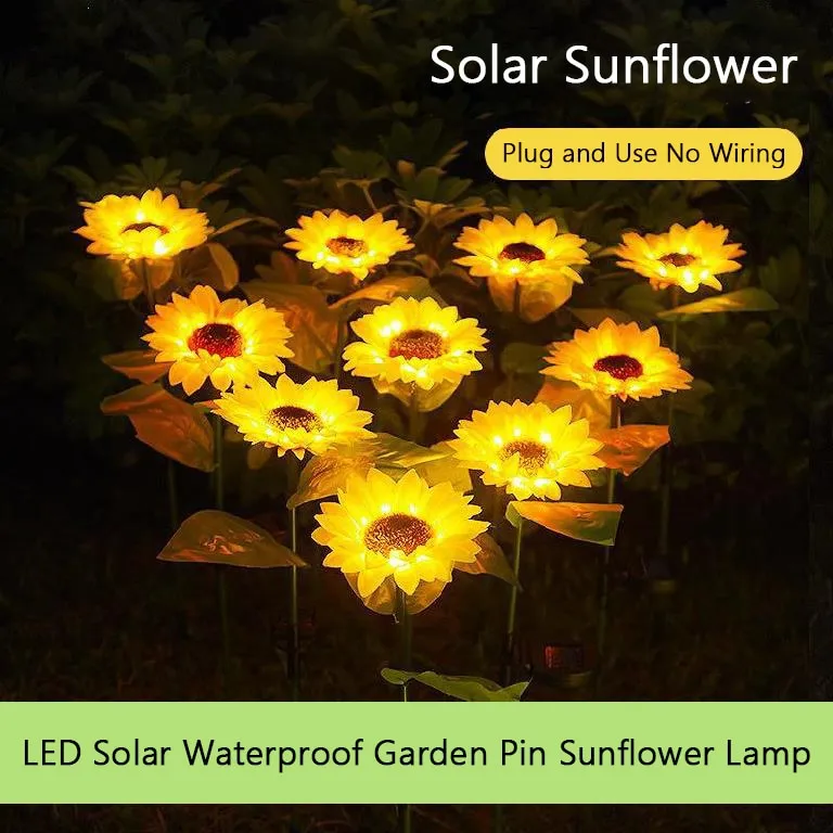 2021 Solar Powered Sunflower Outdoor Garden Light