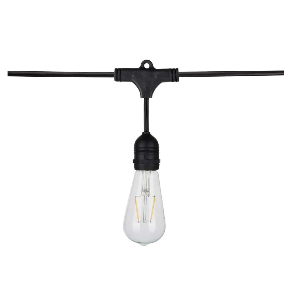 24-ft 24w 120v LED String Light -  Include 12 Vintage ST19 bulbs