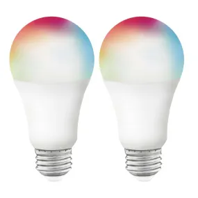 2Pk - Satco 9.5w A19 LED RGB Tunable White Starfish IOT 800 Lumens 120 Volt
