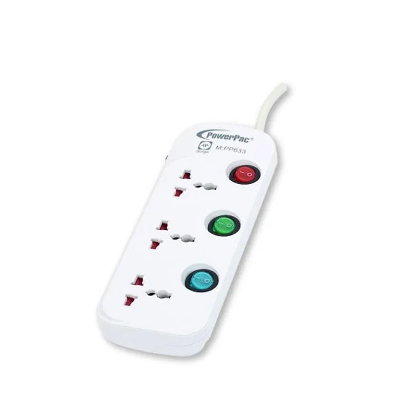 3 Way 3 Metre Multi extension socket with surge protector (PP633)