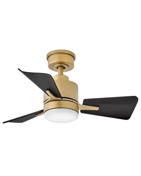 30" LED Fan from the Atom Collection in Heritage Brass Finish by Hinkley