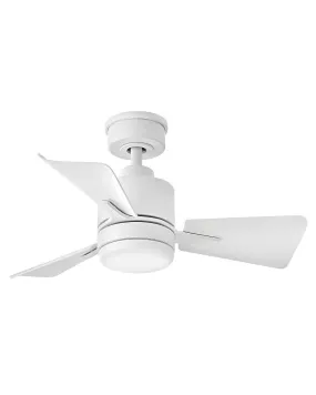 30" LED Fan from the Atom Collection in Matte White Finish by Hinkley