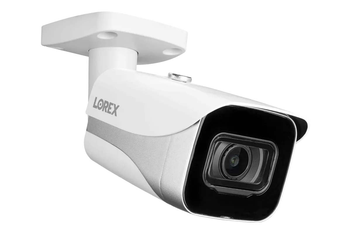 32 Channel IP Security Camera System with 12 4K Ultra HD Smart IP Bullet and 4 4K Motorized Varifocal Audio Dome Security Cameras.