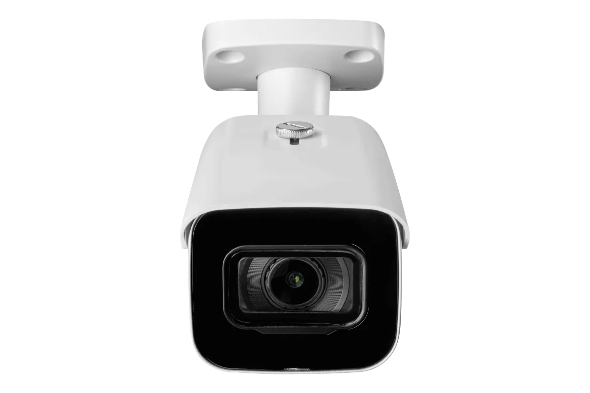 32 Channel IP Security Camera System with 12 4K Ultra HD Smart IP Bullet and 4 4K Motorized Varifocal Audio Dome Security Cameras.