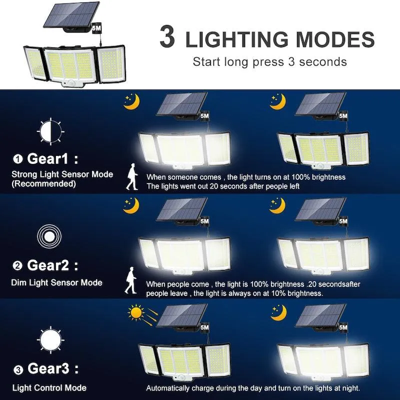 348 LED Solar Lamp Outdoor – Motion Activated Waterproof Light