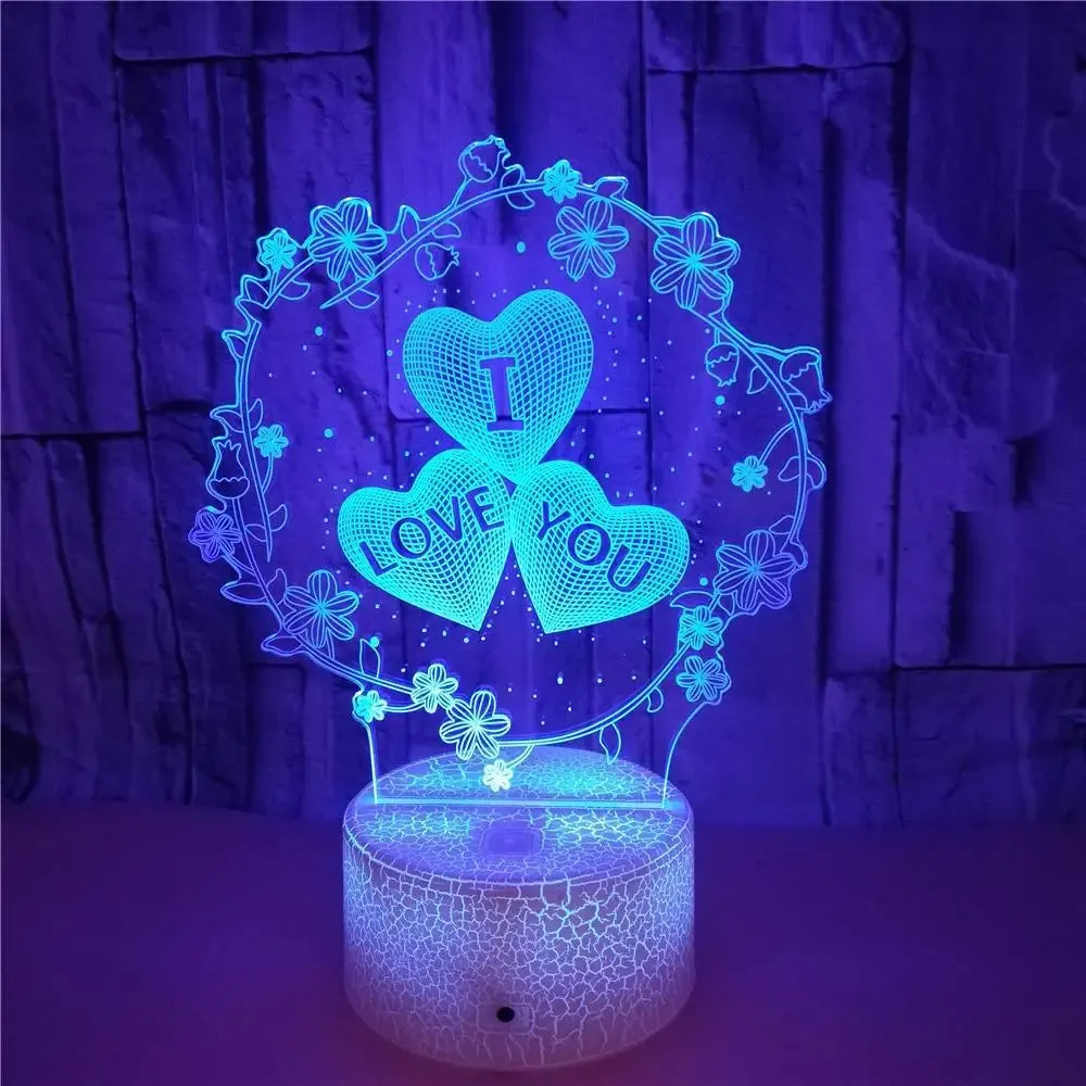 3D Lamp I LOVE YOU  Romantic  Lamp