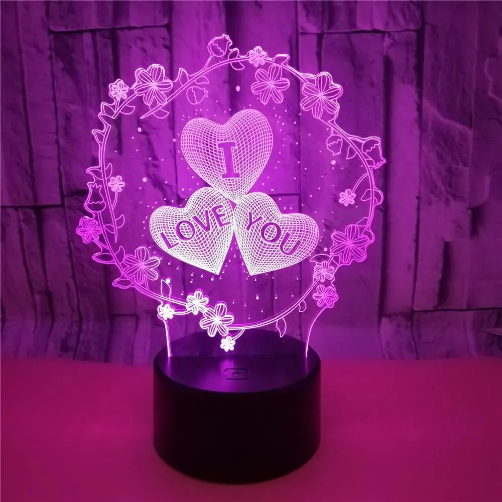 3D Lamp I LOVE YOU  Romantic  Lamp