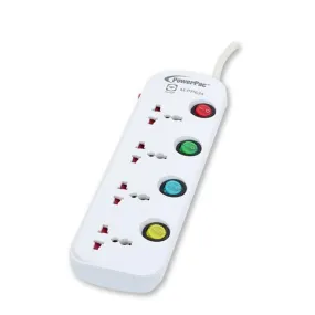 4 Way 3 Metre Multi extension socket with surge protector (PP634)