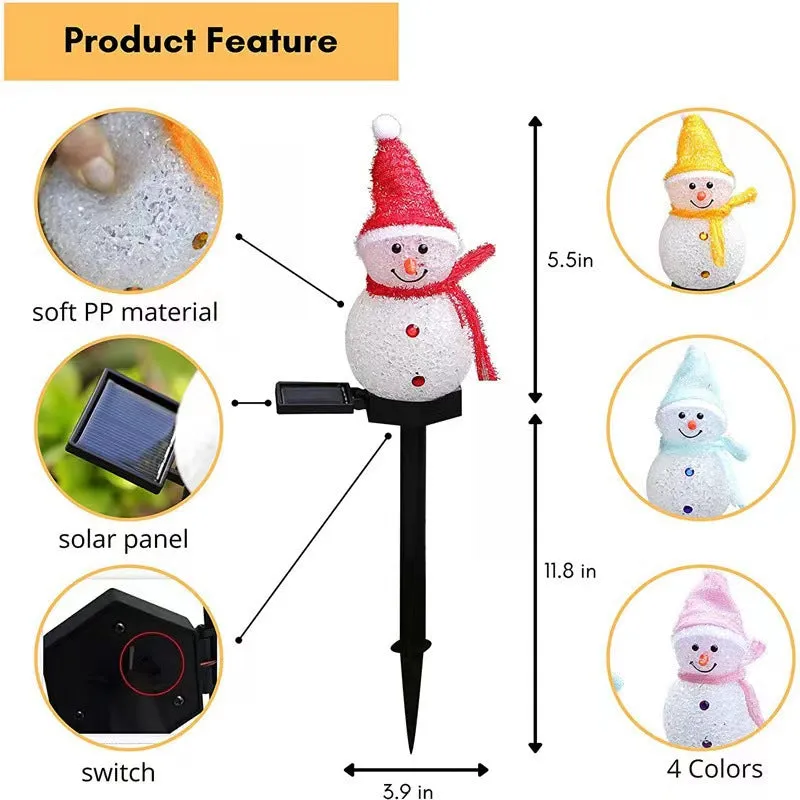 5 Packs Outdoor Solar Christmas Lights – Waterproof Solar Snowman Garden Decorations for Festive Holiday Scene Setup in Your Yard.The Snowman That Won't Melt.Christmas Light Stakes.