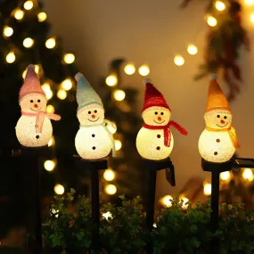 5 Packs Outdoor Solar Christmas Lights – Waterproof Solar Snowman Garden Decorations for Festive Holiday Scene Setup in Your Yard.The Snowman That Won't Melt.Christmas Light Stakes.