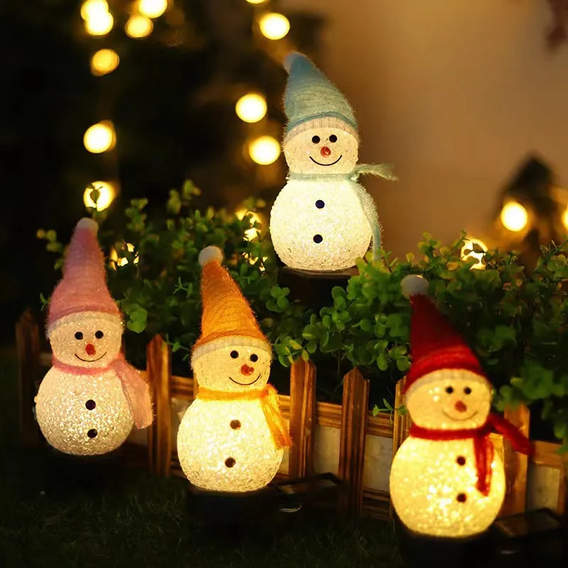 5 Packs Outdoor Solar Christmas Lights – Waterproof Solar Snowman Garden Decorations for Festive Holiday Scene Setup in Your Yard.The Snowman That Won't Melt.Christmas Light Stakes.