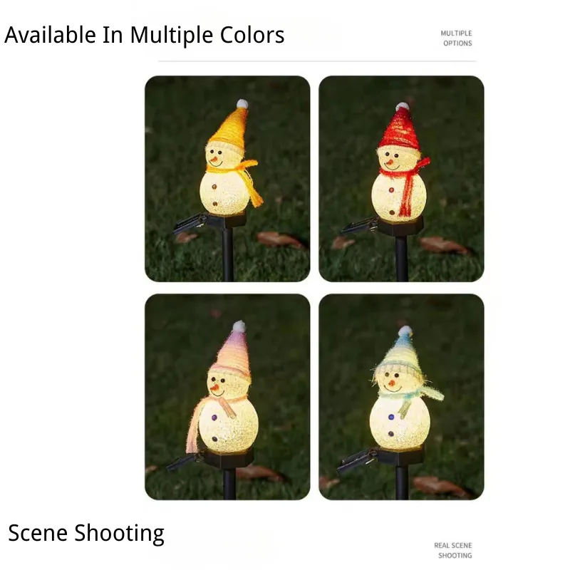 5 Packs Outdoor Solar Christmas Lights – Waterproof Solar Snowman Garden Decorations for Festive Holiday Scene Setup in Your Yard.The Snowman That Won't Melt.Christmas Light Stakes.