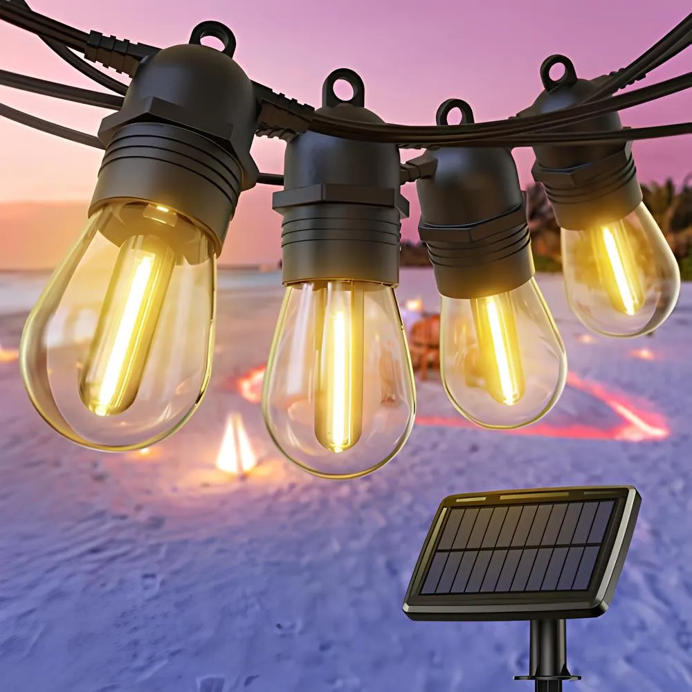 52ft USB-C & Outdoor String Patio Lights With 15 1 Bulbs Waterproof Shatterproof Waterproof String Lights Outdoor