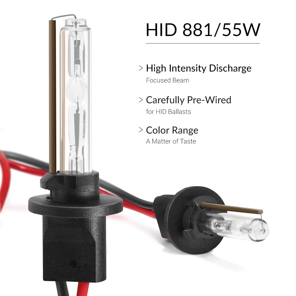 55W HID 881 AC Conversion Kit with Slim Digital Ballasts
