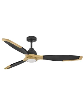 60"Ceiling Fan from the Aileron Collection in Matte Black Finish by Hinkley