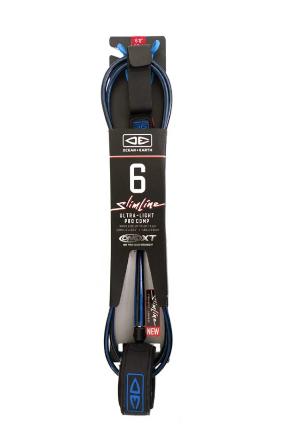 6ft Ocean & Earth Slimline Ultra-Light Pro Comp One-XT Leash