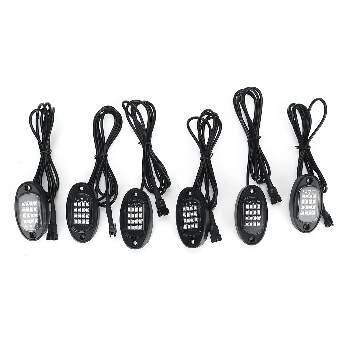 6Pcs LED RGB Off-Road Rock Light Underbody Lamp Bluetooth Control for Jeep Truck Motorcycle Boat
