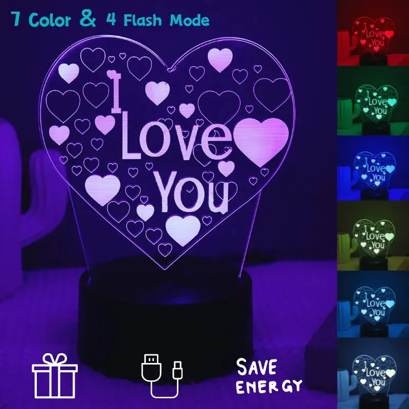 7 Touch  Colors 3D Acrylic  Bedside Table Lamp