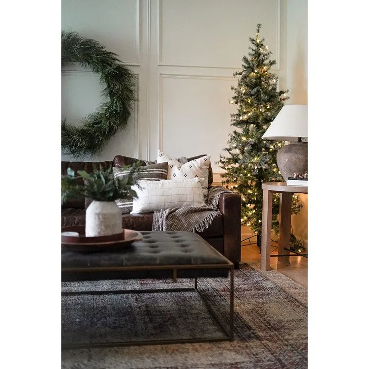 7.5-Ft. Buffalo Fir Slim Artificial Christmas Tree with Smart String Lights