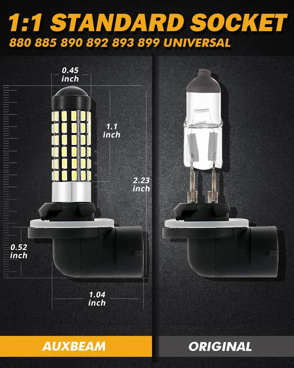 881 886 889 894 896 898 LED Fog Light/DRL Bulbs 6W 2000ML 6500K White | 2 Bulbs