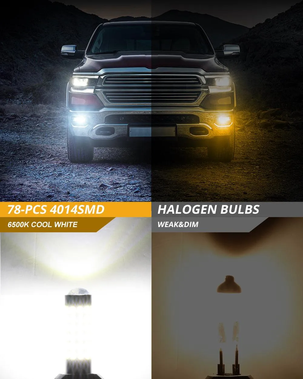 881 886 889 894 896 898 LED Fog Light/DRL Bulbs 6W 2000ML 6500K White | 2 Bulbs