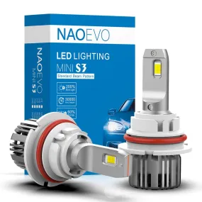 9004 LED Headlight Bulb 60W 7200LM White | NAOEVO S3 Series, 2 Bulbs