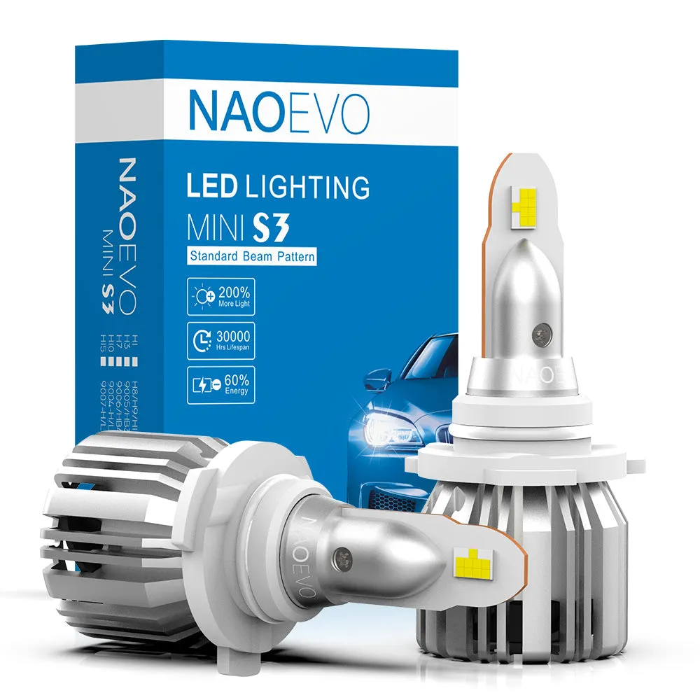 9005 LED Headlight Bulb 60W 7200LM | NAOEVO S3 Series, 2 Bulbs