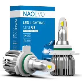9012 LED Headlight Bulb 60W 7200LM White | NAOEVO S3 Series, 2 Bulbs