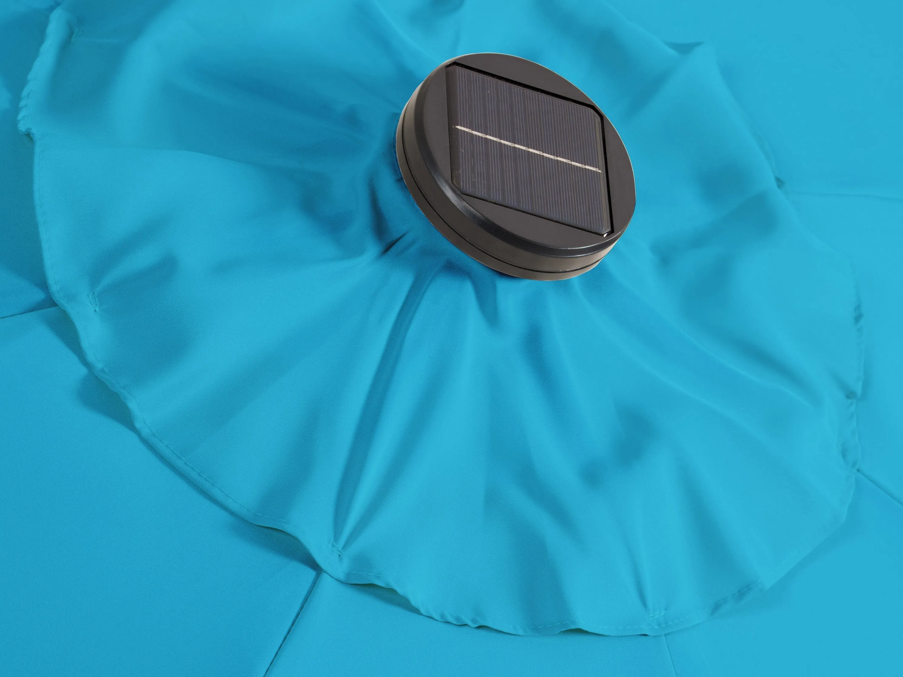 9ft Sky Blue Patio Umbrella with Lights