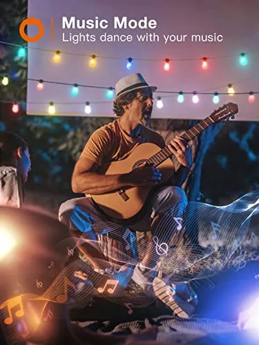 addlon 96FT Color Changing Smart Outdoor String Lights with Remote & APP Control, Customize Color Patio Lights