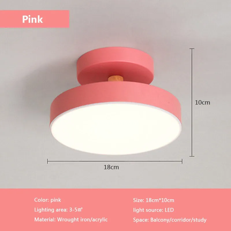 Aisle Wood Ceiling Lamp For Balcony Porch Bedroom Living Room Children's Room Home Decoration Macaroon LED Modern Ceiling Light