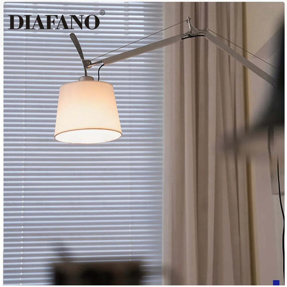 Aluminum Modern Adjustable Wall Lamp with Foldable Long Swing Arm for Bedside Study Reading