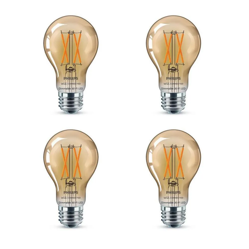 Amber A19 LED 40W Equivalent Dimmable Smart Wi-Fi Wiz Connected Wireless Light Bulb