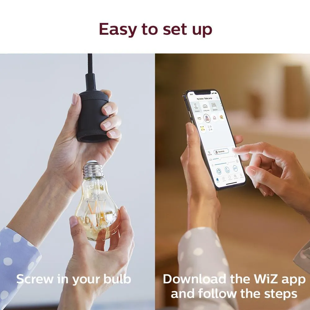 Amber A19 LED 40W Equivalent Dimmable Smart Wi-Fi Wiz Connected Wireless Light Bulb