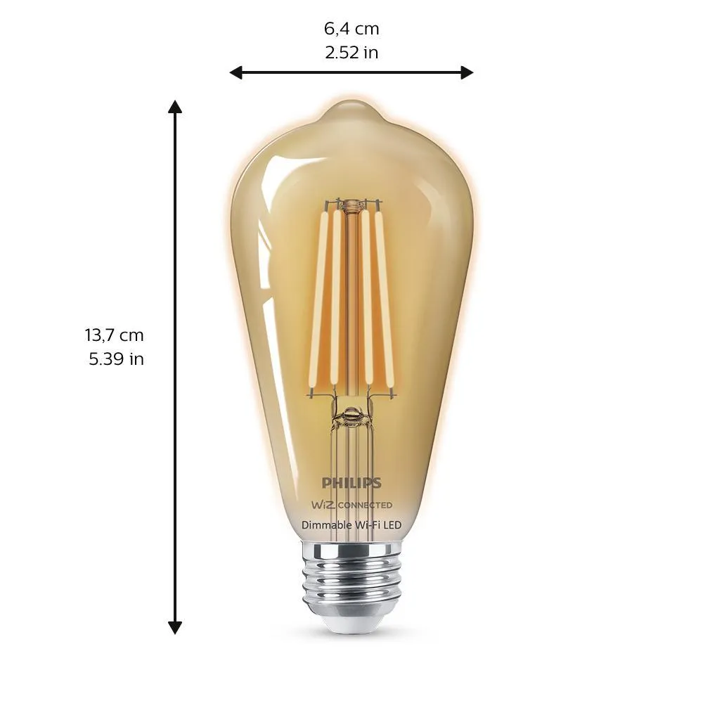 Amber ST19 LED 40-Watt Equivalent Dimmable Smart Wi-Fi Wiz Connected Wireless Light Bulb