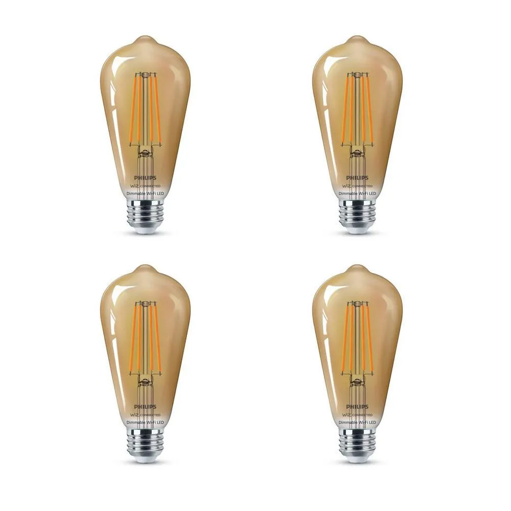 Amber ST19 LED 40-Watt Equivalent Dimmable Smart Wi-Fi Wiz Connected Wireless Light Bulb