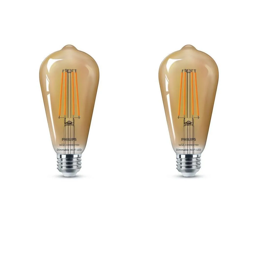 Amber ST19 LED 40-Watt Equivalent Dimmable Smart Wi-Fi Wiz Connected Wireless Light Bulb