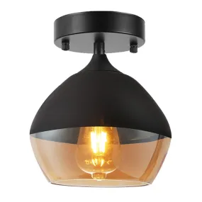 American Transparent Glass Ceiling Lamp Black Metal Living Room Ceiling Lights Bedroom Cafe Bar Corridor Restaurant Home Decor