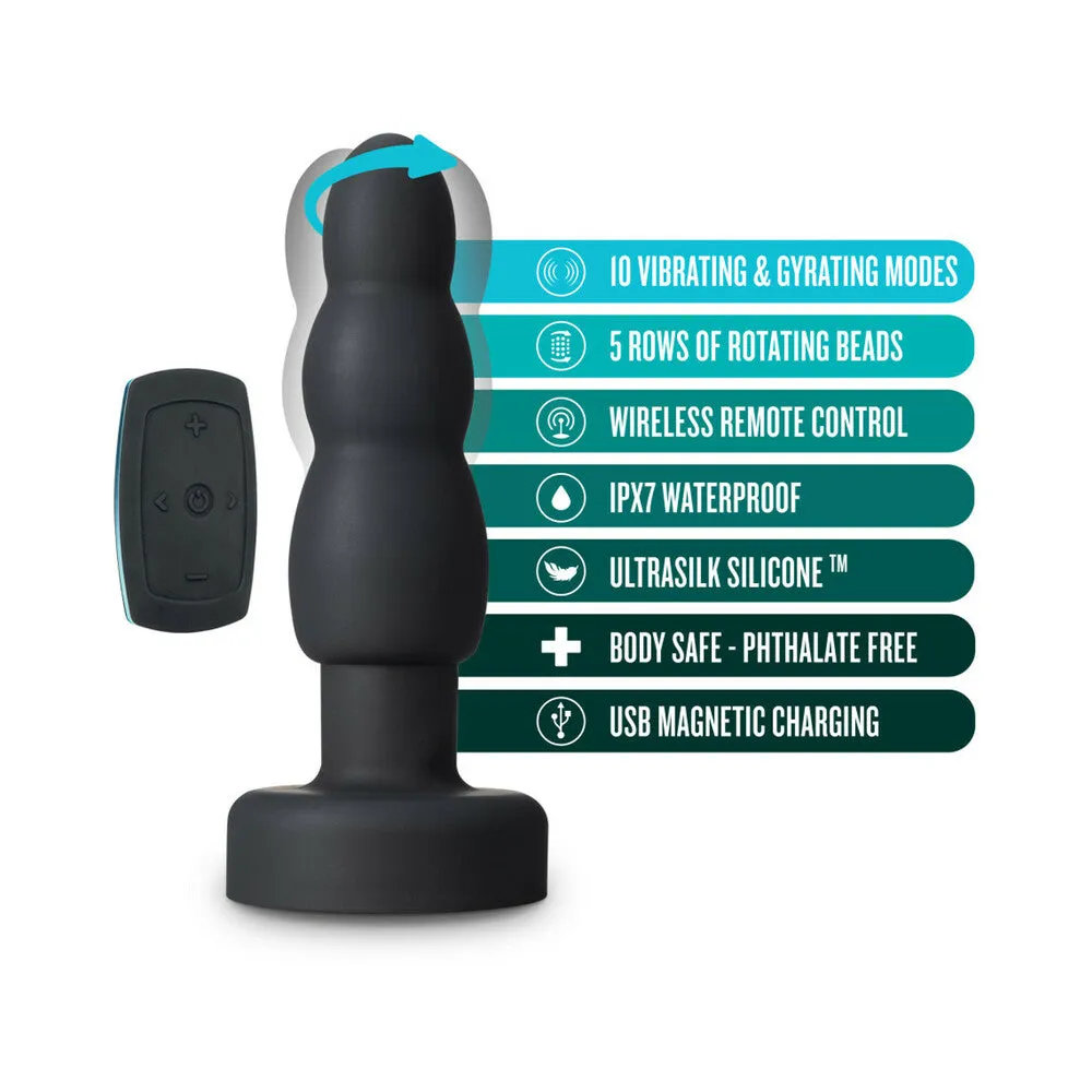 Anal Adventures Platinum Remote Control Vibrating Rotating Silicone Propel Plug