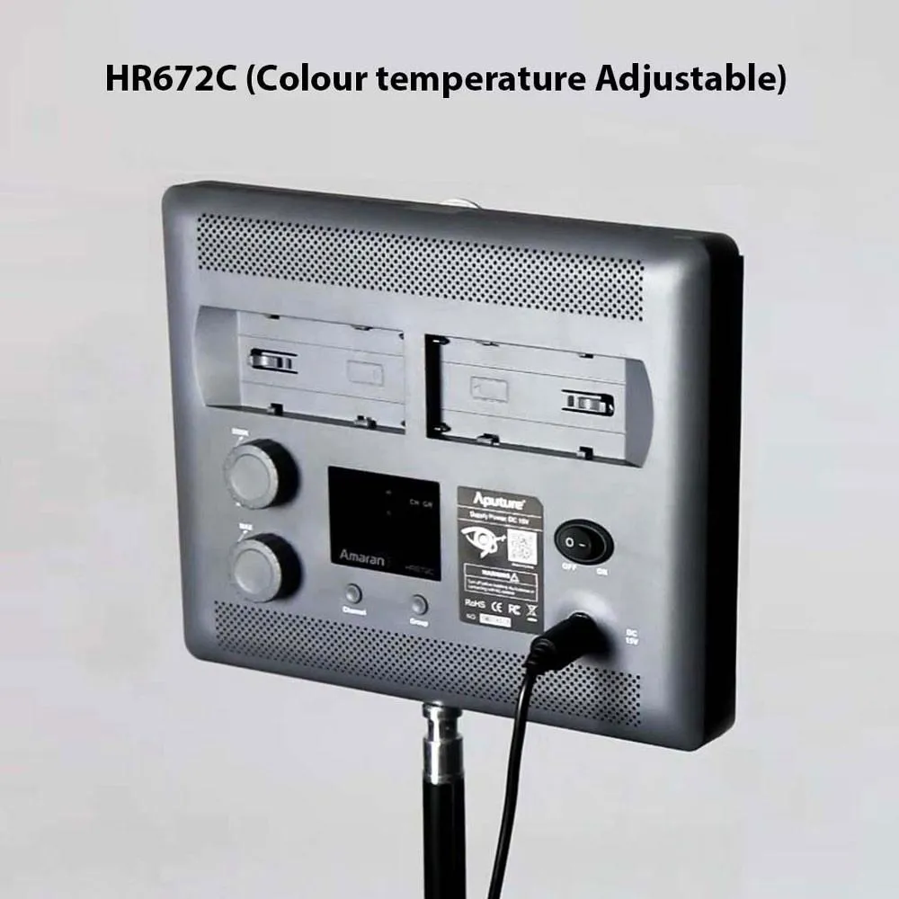 Aputure Amaran HR672C (Colour Temp Adjustable) CRI 95  Portable LED Video Light with Remote Control