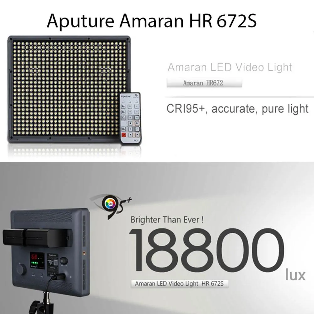 Aputure Amaran HR672C (Colour Temp Adjustable) CRI 95  Portable LED Video Light with Remote Control